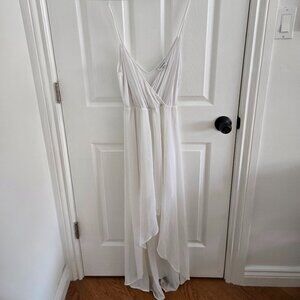 BEBE High-Low Flowy White Summer Dress - XXS